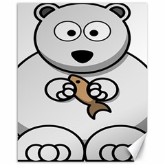 Bear Polar Bear Arctic Fish Mammal Canvas 16  X 20   by Nexatart