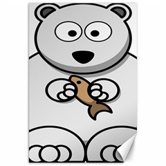 Bear Polar Bear Arctic Fish Mammal Canvas 20  x 30  