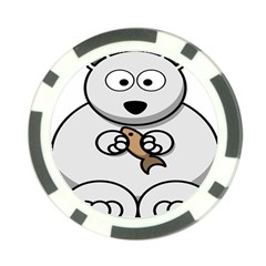 Bear Polar Bear Arctic Fish Mammal Poker Chip Card Guard by Nexatart