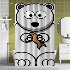 Bear Polar Bear Arctic Fish Mammal Shower Curtain 48  X 72  (small)  by Nexatart