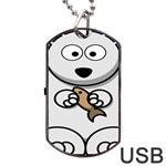 Bear Polar Bear Arctic Fish Mammal Dog Tag USB Flash (Two Sides) Front