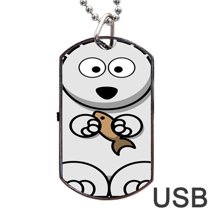 Bear Polar Bear Arctic Fish Mammal Dog Tag USB Flash (Two Sides)