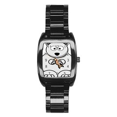 Bear Polar Bear Arctic Fish Mammal Stainless Steel Barrel Watch