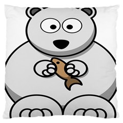 Bear Polar Bear Arctic Fish Mammal Large Flano Cushion Case (One Side)