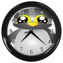 Cute Penguin Animal Wall Clocks (black) by Nexatart