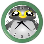 Cute Penguin Animal Color Wall Clocks Front