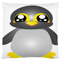 Cute Penguin Animal Large Flano Cushion Case (one Side) by Nexatart