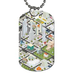 Simple Map Of The City Dog Tag (one Side) by Nexatart