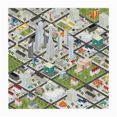 Simple Map Of The City Medium Glasses Cloth by Nexatart