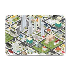 Simple Map Of The City Small Doormat  by Nexatart