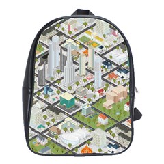 Simple Map Of The City School Bag (large) by Nexatart