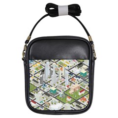 Simple Map Of The City Girls Sling Bags by Nexatart