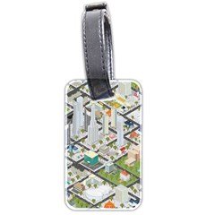 Simple Map Of The City Luggage Tags (two Sides) by Nexatart