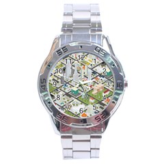 Simple Map Of The City Stainless Steel Analogue Watch by Nexatart