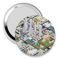 Simple Map Of The City 3  Handbag Mirrors by Nexatart