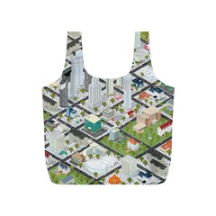 Simple Map Of The City Full Print Recycle Bags (s)  by Nexatart