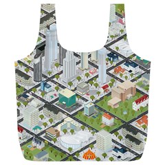 Simple Map Of The City Full Print Recycle Bags (l)  by Nexatart