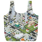 Simple Map Of The City Full Print Recycle Bags (L)  Front