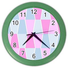 Geometric Pattern Design Pastels Color Wall Clocks