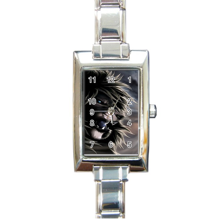 Angry Lion Digital Art Hd Rectangle Italian Charm Watch