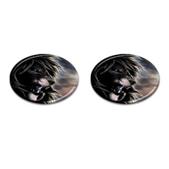 Angry Lion Digital Art Hd Cufflinks (oval) by Nexatart