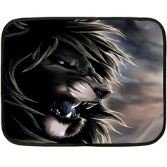 Angry Lion Digital Art Hd Fleece Blanket (mini) by Nexatart