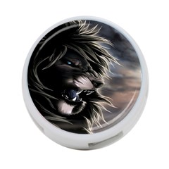 Angry Lion Digital Art Hd 4-port Usb Hub (two Sides)  by Nexatart