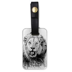 Lion Wildlife Art And Illustration Pencil Luggage Tags (one Side)  by Nexatart