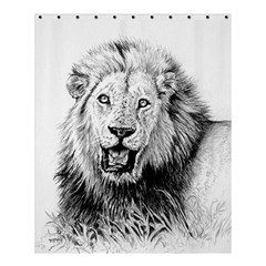 Lion Wildlife Art And Illustration Pencil Shower Curtain 60  X 72  (medium)  by Nexatart