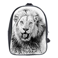 Lion Wildlife Art And Illustration Pencil School Bag (xl) by Nexatart