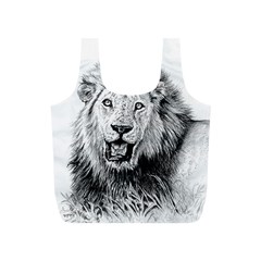 Lion Wildlife Art And Illustration Pencil Full Print Recycle Bags (s)  by Nexatart