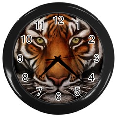 The Tiger Face Wall Clocks (black) by Nexatart