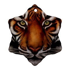 The Tiger Face Snowflake Ornament (two Sides) by Nexatart