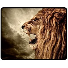 Roaring Lion Double Sided Fleece Blanket (medium)  by Nexatart