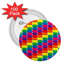 Rainbow 3d Cubes Red Orange 2 25  Buttons (100 Pack)  by Nexatart