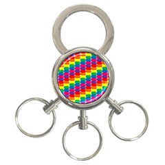 Rainbow 3d Cubes Red Orange 3-ring Key Chains by Nexatart