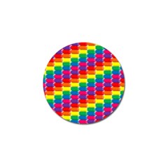 Rainbow 3d Cubes Red Orange Golf Ball Marker (4 Pack) by Nexatart