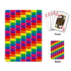 Rainbow 3d Cubes Red Orange Playing Card by Nexatart