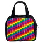 Rainbow 3d Cubes Red Orange Classic Handbags (2 Sides) Front