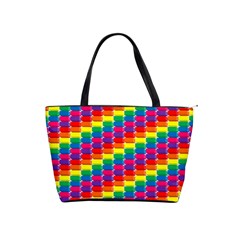 Rainbow 3d Cubes Red Orange Shoulder Handbags by Nexatart