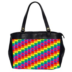 Rainbow 3d Cubes Red Orange Office Handbags (2 Sides)  by Nexatart