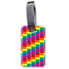 Rainbow 3d Cubes Red Orange Luggage Tags (two Sides) by Nexatart