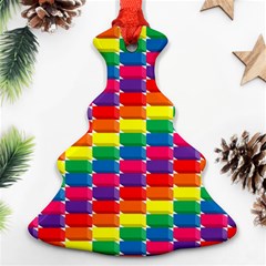 Rainbow 3d Cubes Red Orange Ornament (christmas Tree)  by Nexatart