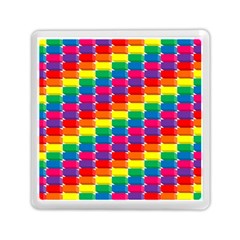 Rainbow 3d Cubes Red Orange Memory Card Reader (square)  by Nexatart