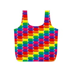 Rainbow 3d Cubes Red Orange Full Print Recycle Bags (s)  by Nexatart