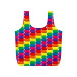 Rainbow 3d Cubes Red Orange Full Print Recycle Bags (S)  Front