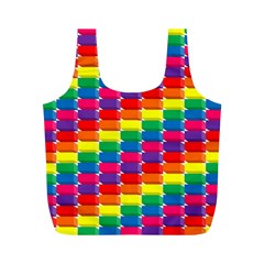 Rainbow 3d Cubes Red Orange Full Print Recycle Bags (m)  by Nexatart