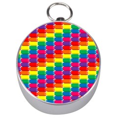 Rainbow 3d Cubes Red Orange Silver Compasses by Nexatart