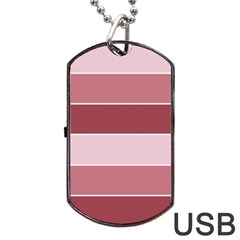 Striped Shapes Wide Stripes Horizontal Geometric Dog Tag USB Flash (One Side)