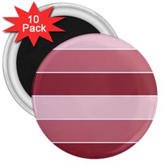 Striped Shapes Wide Stripes Horizontal Geometric 3  Magnets (10 Pack)  by Nexatart